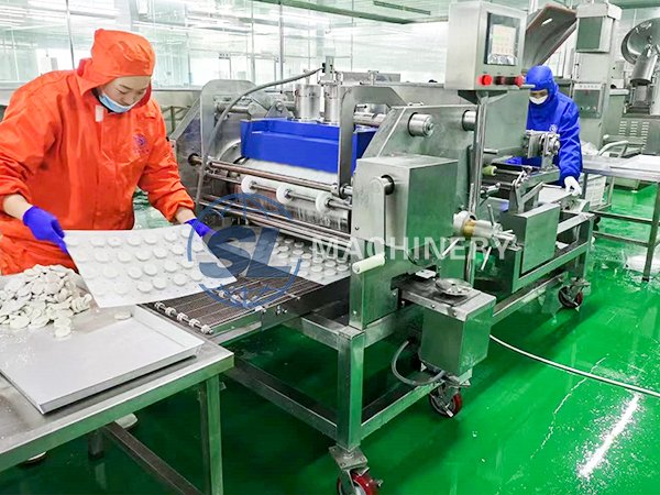 Fish cake and shrimp cake forming machine for surimi processing