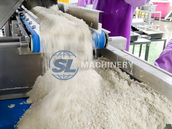 Stainless steel breadcrumbs coating machine for seafood and meat products