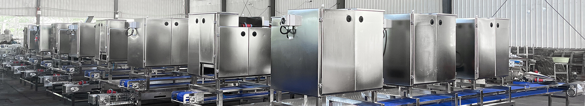 Stainless steel food processing machinery production line in Shanlin factory